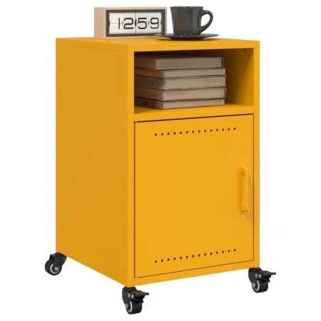 Bedside tables 2 units yellow mustard steel 36x39x59 cm by , Nightstands - Ref: Foro24-846723, Price: 82,67 €, Discount: %