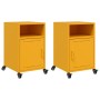 Nachttische, 2 Stück, aus Stahl in Senfgelb, Maße 36x39x59 cm. von , Nachttische - Ref: Foro24-846723, Preis: 83,85 €, Rabatt: %