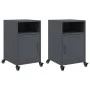 Mesitas de noche 2 unidades acero gris antracita 36x39x59 cm de , Mesitas de noche - Ref: Foro24-846721, Precio: 82,67 €, Des...