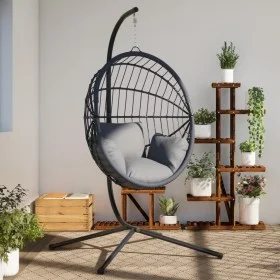 Soporte de silla colgante huevo acero gris antracita de , Balancines de jardín - Ref: Foro24-4007412, Precio: 122,10 €, Descu...