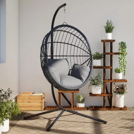 Hängesesselgestell Ei aus anthrazitgrauem Stahl von , Gartenwippen - Ref: Foro24-4007412, Preis: 121,83 €, Rabatt: %