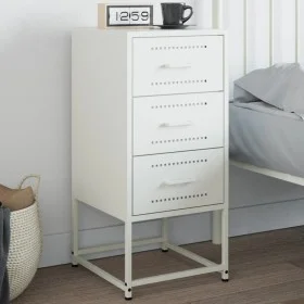Nachttisch aus weißem Stahl 36x39x78 cm von , Nachttische - Ref: Foro24-846588, Preis: 65,45 €, Rabatt: %