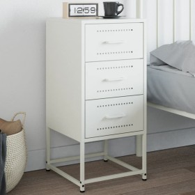 Nachttisch aus weißem Stahl 36x39x78 cm von , Nachttische - Ref: Foro24-846588, Preis: 66,09 €, Rabatt: %