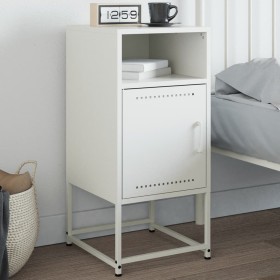 Nachttisch aus weißem Stahl 36x39x78 cm von , Nachttische - Ref: Foro24-846576, Preis: 48,39 €, Rabatt: %
