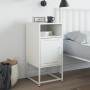 White steel bedside table 36x39x78 cm by , Nightstands - Ref: Foro24-846576, Price: 48,34 €, Discount: %