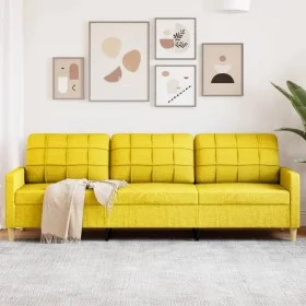 3-seater light yellow fabric sofa, 210 cm by , Sofas - Ref: Foro24-4007419, Price: 294,62 €, Discount: %