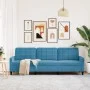 Blue velvet 3-seater sofa, 210 cm by , Sofas - Ref: Foro24-4007653, Price: 332,15 €, Discount: %