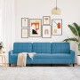 Dreisitzer-Sofa aus blauem Samt, 210 cm von , Sofas - Ref: Foro24-4007653, Preis: 338,59 €, Rabatt: %