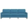 Blue velvet 3-seater sofa, 210 cm by , Sofas - Ref: Foro24-4007653, Price: 332,15 €, Discount: %