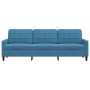 Dreisitzer-Sofa aus blauem Samt, 210 cm von , Sofas - Ref: Foro24-4007653, Preis: 338,59 €, Rabatt: %