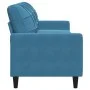 Blue velvet 3-seater sofa, 210 cm by , Sofas - Ref: Foro24-4007653, Price: 332,15 €, Discount: %