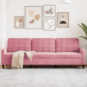 Sofá de 3 plazas terciopelo rosa 210 cm de , Sofás - Ref: Foro24-4007647, Precio: 326,89 €, Descuento: %