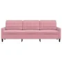 Dreisitzer-Sofa aus rosa Samt, 210 cm. von , Sofas - Ref: Foro24-4007647, Preis: 326,89 €, Rabatt: %
