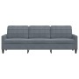 Sofá de 3 plazas terciopelo gris oscuro 210 cm