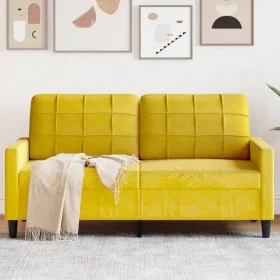 2-seater yellow velvet sofa, 140 cm by , Sofas - Ref: Foro24-4007630, Price: 240,87 €, Discount: %