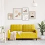 Zweisitzer-Sofa aus gelbem Samt, 140 cm. von , Sofas - Ref: Foro24-4007630, Preis: 240,87 €, Rabatt: %