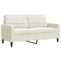 Zweisitzer-Sofa aus cremefarbenem Samtstoff, 140 cm. von , Sofas - Ref: Foro24-4007632, Preis: 248,11 €, Rabatt: %