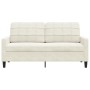 Zweisitzer-Sofa aus cremefarbenem Samtstoff, 140 cm. von , Sofas - Ref: Foro24-4007632, Preis: 248,11 €, Rabatt: %