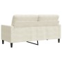 Zweisitzer-Sofa aus cremefarbenem Samtstoff, 140 cm. von , Sofas - Ref: Foro24-4007632, Preis: 248,11 €, Rabatt: %