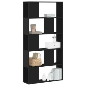 5-level black engineered wood bookshelf 80.5x23.5x162.5 cm by , Bookcases and shelves - Ref: Foro24-852772, Price: 53,99 €, D...