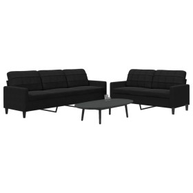 Zweiteiliges Sofaset mit schwarzen Samtkissen. von , Sofas - Ref: Foro24-3278476, Preis: 471,95 €, Rabatt: %