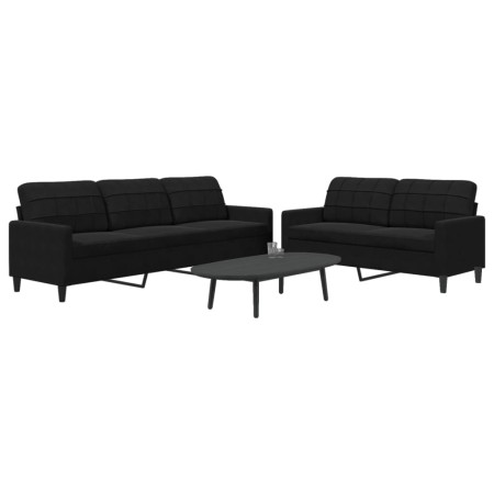 Zweiteiliges Sofaset mit schwarzen Samtkissen. von , Sofas - Ref: Foro24-3278476, Preis: 471,95 €, Rabatt: %