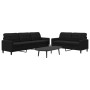 Zweiteiliges Sofaset mit schwarzen Samtkissen. von , Sofas - Ref: Foro24-3278476, Preis: 471,95 €, Rabatt: %