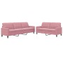 Set of sofas with 2 pink velvet cushions by , Sofas - Ref: Foro24-3278474, Price: 586,80 €, Discount: %