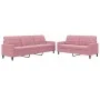 Set of sofas with 2 pink velvet cushions by , Sofas - Ref: Foro24-3278474, Price: 575,72 €, Discount: %