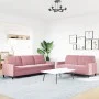 Set of sofas with 2 pink velvet cushions by , Sofas - Ref: Foro24-3278474, Price: 575,72 €, Discount: %