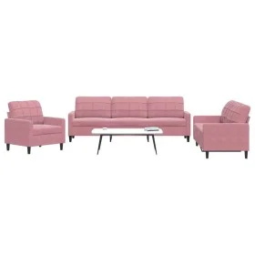 Sofagarnitur mit 3-teiligen rosa Samtkissen von , Sofas - Ref: Foro24-3278434, Preis: 736,84 €, Rabatt: %