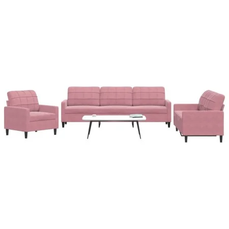 Sofagarnitur mit 3-teiligen rosa Samtkissen von , Sofas - Ref: Foro24-3278434, Preis: 736,84 €, Rabatt: %
