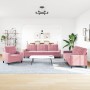 Sofagarnitur mit 3-teiligen rosa Samtkissen von , Sofas - Ref: Foro24-3278434, Preis: 750,93 €, Rabatt: %