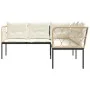 L-shaped garden sofa with black steel and textilene cushions by , Outdoor sofas - Ref: Foro24-4008109, Price: 337,48 €, Disco...