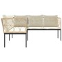 L-shaped garden sofa with black steel and textilene cushions by , Outdoor sofas - Ref: Foro24-4008109, Price: 344,64 €, Disco...