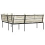 L-shaped garden sofa with black steel and textilene cushions by , Outdoor sofas - Ref: Foro24-4008109, Price: 344,64 €, Disco...