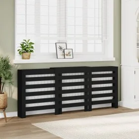 Engineered wood radiator cover in black 205x21.5x83.5cm by , Accessories for heating radiators - Ref: Foro24-852718, Price: 8...