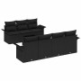 Conjunto de sofá de jardín 8 pcs Negro Poliratán