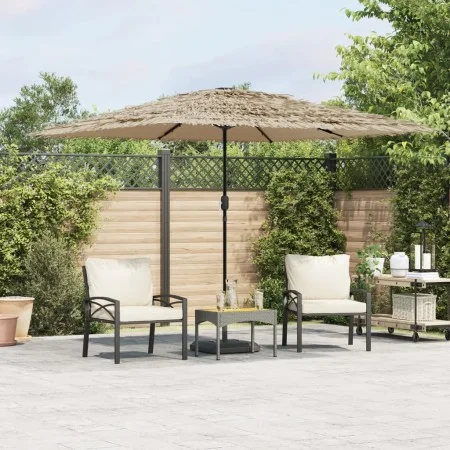 Garden umbrella with LED lights, brown steel pole, 290x290x238 cm. by , Umbrellas - Ref: Foro24-4005088, Price: 196,01 €, Dis...