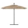 Garden umbrella with LED lights, brown steel pole, 290x290x238 cm. by , Umbrellas - Ref: Foro24-4005088, Price: 196,01 €, Dis...