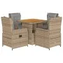 Set comedor de jardín 5 pzas con cojines ratán sintético beige de , Conjuntos de jardín - Ref: Foro24-3262772, Precio: 542,85...
