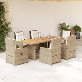 7-piece garden dining set with beige synthetic rattan cushions by , Garden sets - Ref: Foro24-3262793, Price: 886,26 €, Disco...