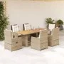 7-piece garden dining set with beige synthetic rattan cushions by , Garden sets - Ref: Foro24-3262793, Price: 886,26 €, Disco...
