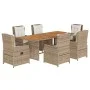 7-piece garden dining set with beige synthetic rattan cushions by , Garden sets - Ref: Foro24-3262793, Price: 886,26 €, Disco...
