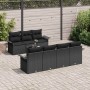Conjunto de sofá de jardín 8 pcs Negro Poliratán