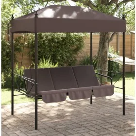 Garden swing bench with brown coffee steel canopy by , Garden rockers - Ref: Foro24-4008900, Price: 236,00 €, Discount: %