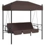 Garden swing bench with brown coffee steel canopy by , Garden rockers - Ref: Foro24-4008900, Price: 241,29 €, Discount: %