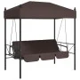 Garten-Schaukelbank mit braunem Kaffeestahlgestell und Markise. von , Gartenwippen - Ref: Foro24-4008900, Preis: 236,00 €, Ra...