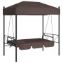 Garden swing bench with brown coffee steel canopy by , Garden rockers - Ref: Foro24-4008900, Price: 241,29 €, Discount: %