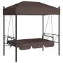 Garten-Schaukelbank mit braunem Kaffeestahlgestell und Markise. von , Gartenwippen - Ref: Foro24-4008900, Preis: 236,00 €, Ra...